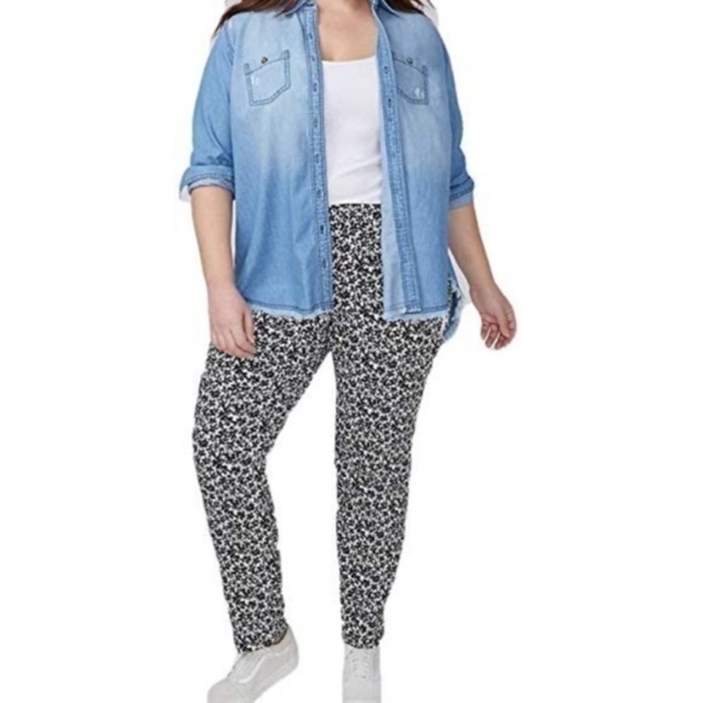 LANE BRYANT The Allie Floral Jacquard Ankle Pant